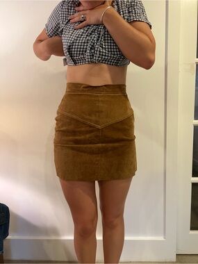 Vintage Chestnut Suede Mini Skirt